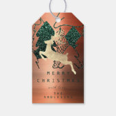 Gift to Glitter Copper Gold Snow-kerstboom Cadeaulabel (Voorkant)