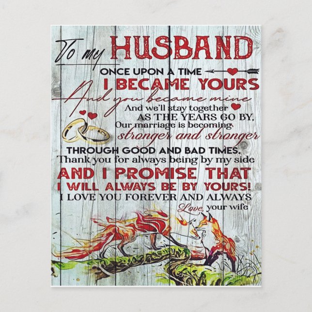 Gift to My Husband, Love Quottes Letter (Voorkant)