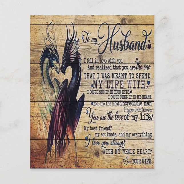 Gift to My Husband, Love Quottes Letter (Voorkant)
