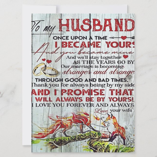 Gift to My Husband, Love Quottes Letter (Voorkant)