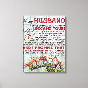 Gift to My Husband, Love Quottes Letter Canvas Afdruk