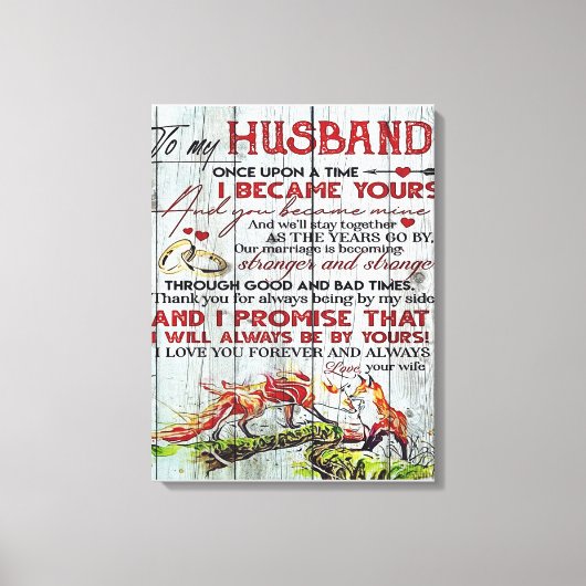 Gift to My Husband, Love Quottes Letter Canvas Afdruk (Voorkant)