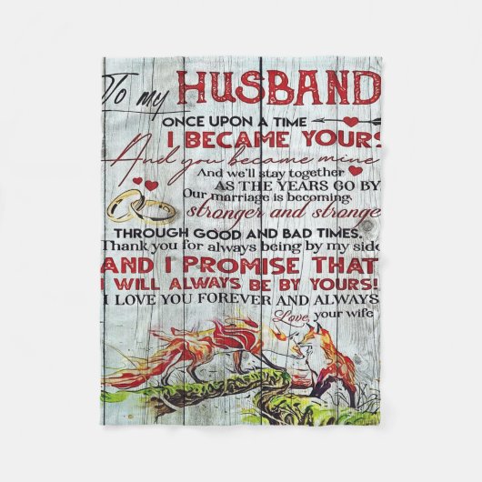 Gift to My Husband, Love Quottes Letter Fleece Deken (Voorkant)