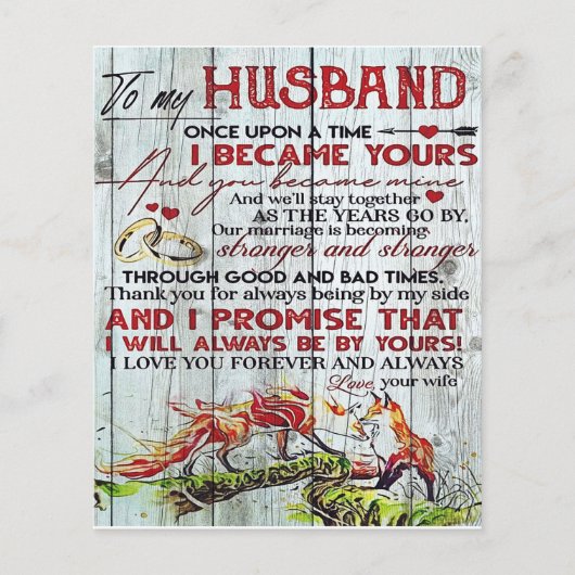 Gift to My Husband, Love Quottes Letter Flyer (Voorkant)