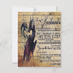 Gift to My Husband, Love Quottes Letter Kaart