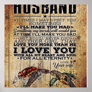 Gift to My Husband, Love Quottes Letter Poster