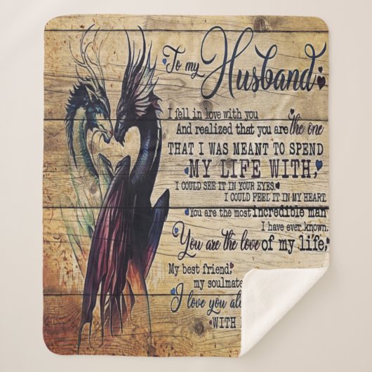 Gift to My Husband, Love Quottes Letter Sherpa Deken (Voorkant)