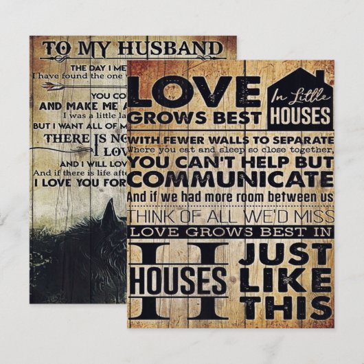 Gift to My Husband | Persoonlijke brief Kaart (Voorkant / Achterkant)