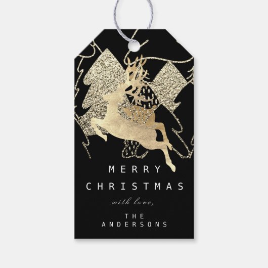 Gift to ReindeBlack Gold-kerstboom Cadeaulabel (Voorkant)