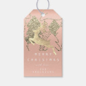Gift to Reinderoze Blush Gold kerstboom Cadeaulabel (Voorkant)