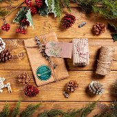 Gift to Reinderoze Blush Gold kerstboom Cadeaulabel