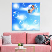 Gift van de bubbels - Paard Canvas Afdruk (Insitu (Woonkamer))