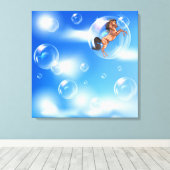 Gift van de bubbels - Paard Canvas Afdruk (Insitu (Houten vloer))