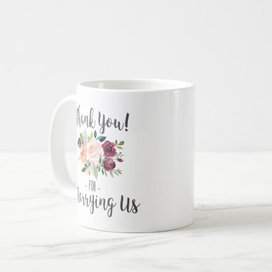 Gift van de huwelijksfunctionaris - Bedankt voor h Koffiemok (Voorkant links)