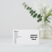 Gift van de T-shirts van Lola van het Visitekaartje (Staand voorkant)