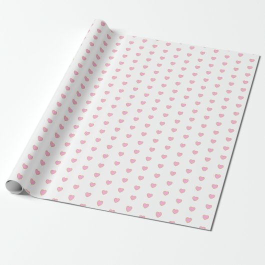 Gift van Girly Pink Heart Pattern Valentijnse Cadeaupapier (Uitgerold)