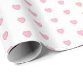 Gift van Girly Pink Heart Pattern Valentijnse Cadeaupapier (Rol Hoek)