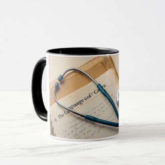 Gift van mededogen: Mok "De taal van de zorg" (Voorkant links)