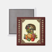  Gift voor de Thanksgiving van Turkije en pompoen Magneet (Voorkant / Achterkant)