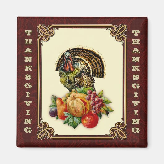  Gift voor de Thanksgiving van Turkije en pompoen Magneet (Voorkant)