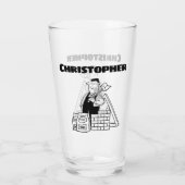 Gift voor een Bouwer met zijn Naam. Bouwer Glas (Achterkant)