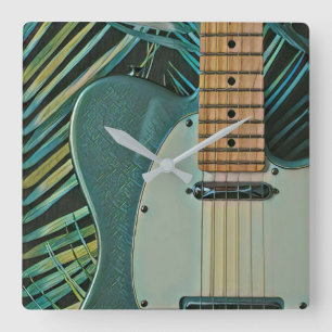 Gift voor gitarist vriendje vierkante klok