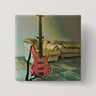 Gift voor gitaristen vierkante button 5,1 cm