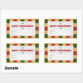 Gift voor Merry Chreeshmas plaid Rechthoekige Sticker (Vel)