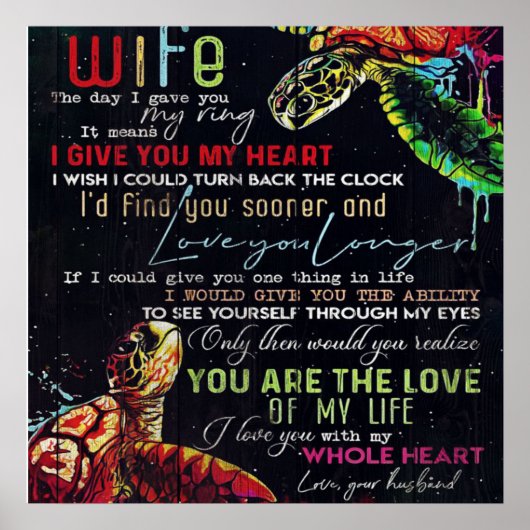 Gift voor mijn vrouw | Brief voor uw vrouw | Poster (Voorkant)