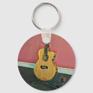 Gift voor musicus gitarist sleutelhanger