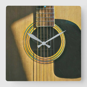 Gift voor musicus gitarist vierkante klok