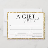 GIFT VOUCHER elegant chic business gold glitter Kaart (Voorkant)