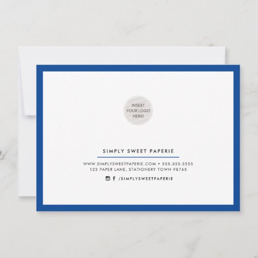 GIFT VOUCHER elegant chic business royal blue Kaart (Achterkant)