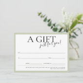 GIFT VOUCHER elegant logo chic business sage green Kaart (Staand voorkant)