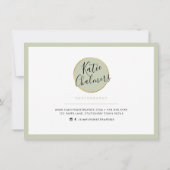 GIFT VOUCHER elegant logo chic business sage green Kaart (Achterkant)