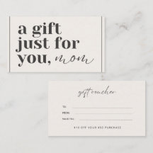 Gift Voucher Kaart voor Moederdag