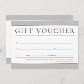 GIFT VOUCHER modern elegant zakelijk neutraal grij Kaart (Voorkant / Achterkant)