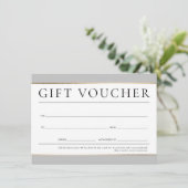 GIFT VOUCHER modern elegant zakelijk neutraal grij Kaart (Staand voorkant)
