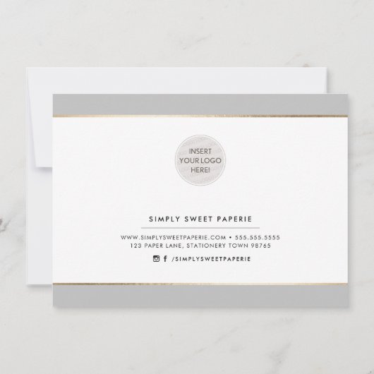 GIFT VOUCHER modern elegant zakelijk neutraal grij Kaart (Achterkant)