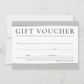 GIFT VOUCHER modern elegant zakelijk neutraal grij Kaart (Voorkant)