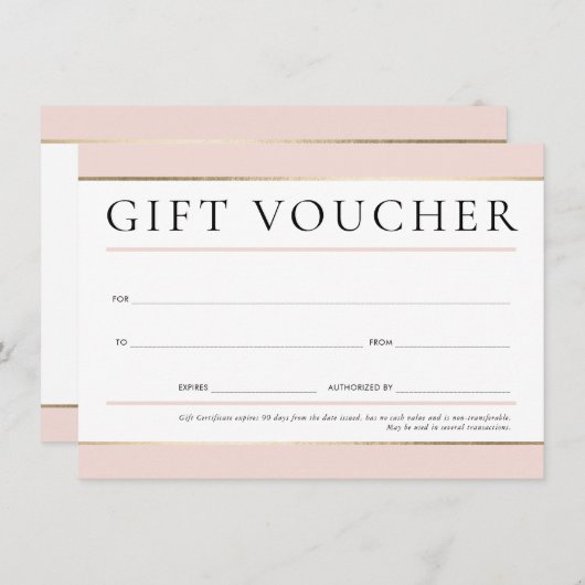 GIFT VOUCHER moderne, elegante zakenlusteloos Kaart (Voorkant / Achterkant)