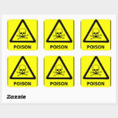 Gift Waarschuwingsbord Vierkante Sticker (Vel)