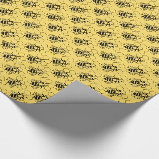 Gift Wrap - Bee on Honeycomb Cadeaupapier (Hoek)