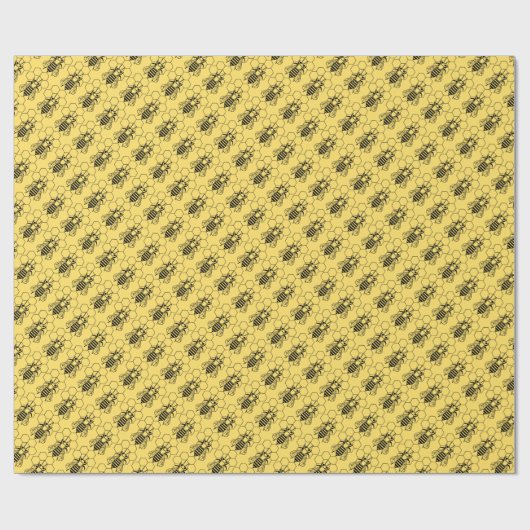 Gift Wrap - Bee on Honeycomb Cadeaupapier (Vlak)