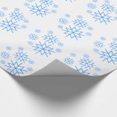 Gift Wrap - Blauwe sneeuwvlokken Cadeaupapier (Hoek)