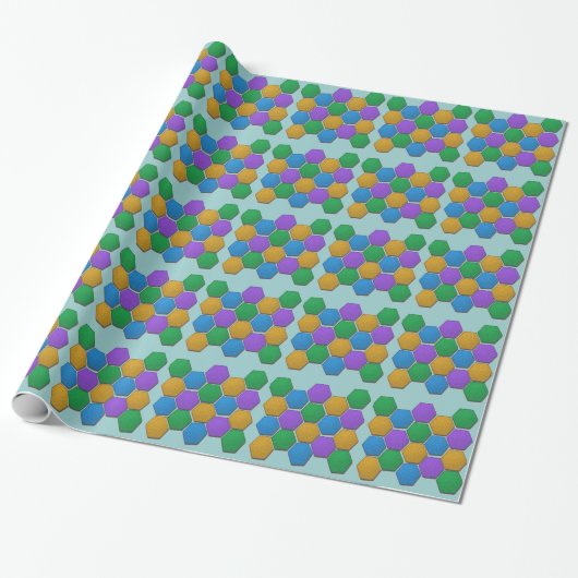 Gift Wrap - Colorful Hexagons Cadeaupapier (Uitgerold)