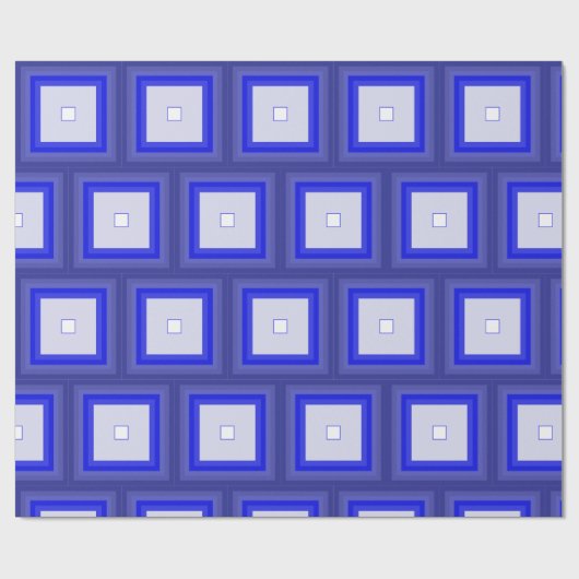 Gift wrap - Concentric Squares in Blue Tones Cadeaupapier (Vlak)