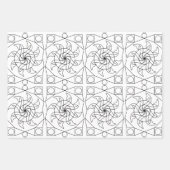Gift Wrap - Drie Mandala Patronen aan Kleur Inpakpapier Vel (Voorkant 2)