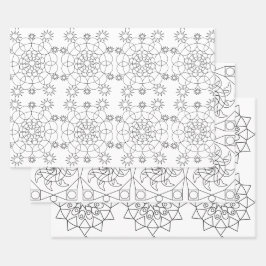 Gift Wrap - Drie Mandala Patronen aan Kleur Inpakpapier Vel