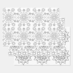 Gift Wrap - Drie Mandala Patronen aan Kleur Inpakpapier Vel